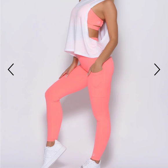 Bombshell Sportswear Curves Leggings, Wild Peach - Picture 6 of 9